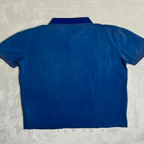 VTG Burberry London Sport Polo Men's M Fit Blue Smooth Stretch Cotton Lycra Luxe - Picture 4 of 9